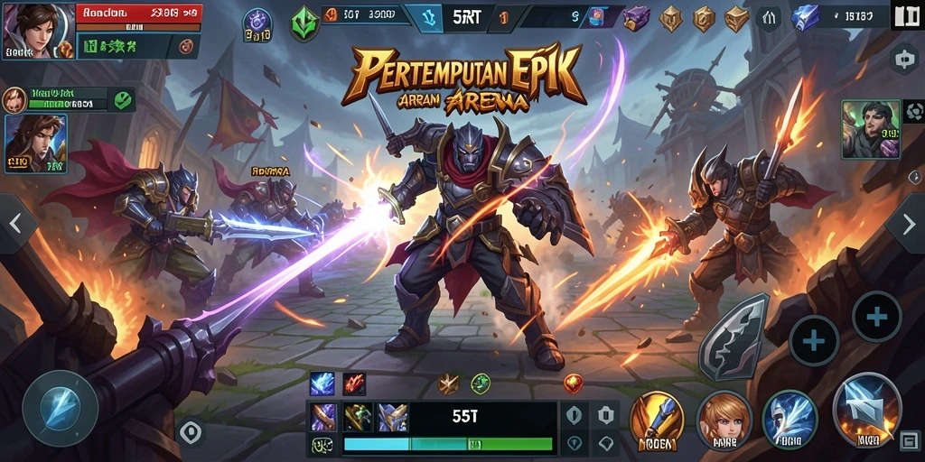 Tangkapan layar gameplay seru dari 55RT yang memperlihatkan aksi tim.