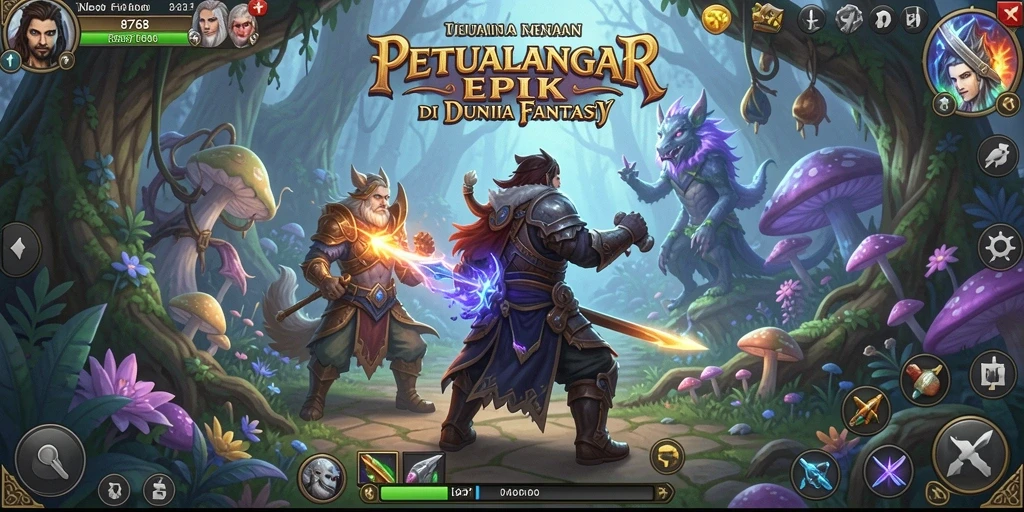 Tampilan gameplay menegangkan dari 8768 dengan karakter beraksi.