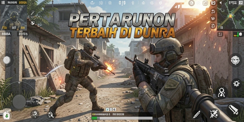 Tampilan gameplay seru dengan aksi tembak-menembak yang mendebarkan.