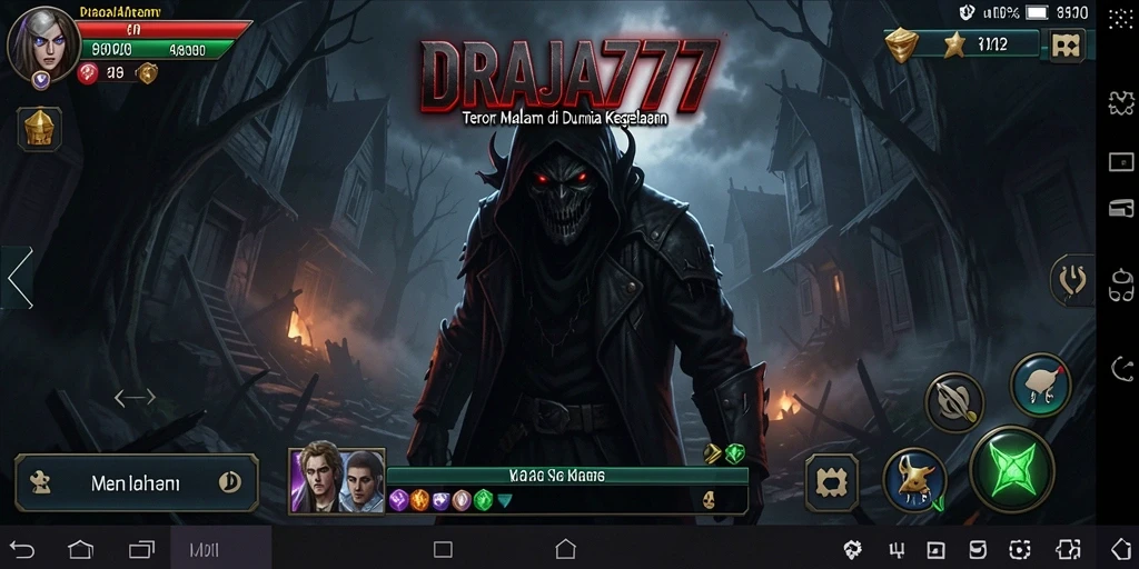 Screenshot menampilkan gameplay menegangkan di dunia kegelapan DRAJA777.