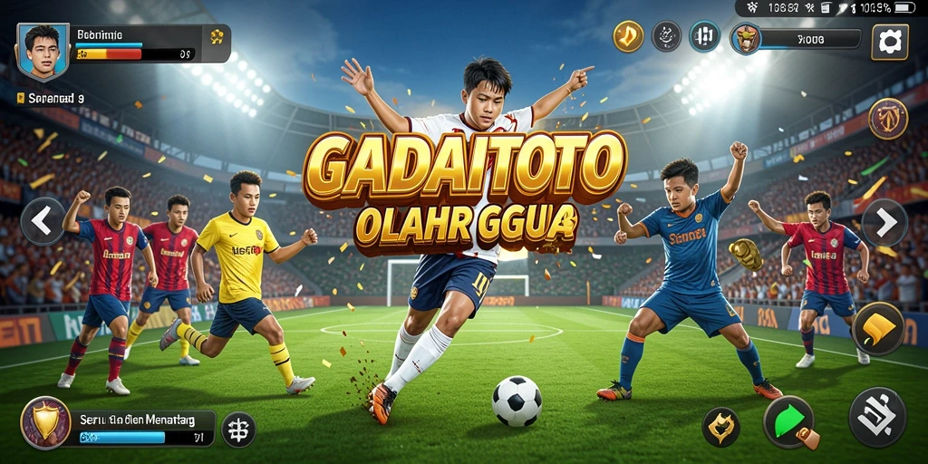 Tampilan gameplay seru di GADAITOTO dengan aksi olahraga mendebarkan.