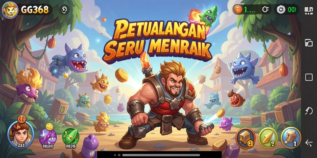 Tampilan gameplay GG368 yang seru dan menarik dalam arcade.