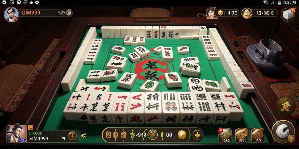 Tampilan gameplay GIM999 yang seru dan penuh strategi Mahjong.
