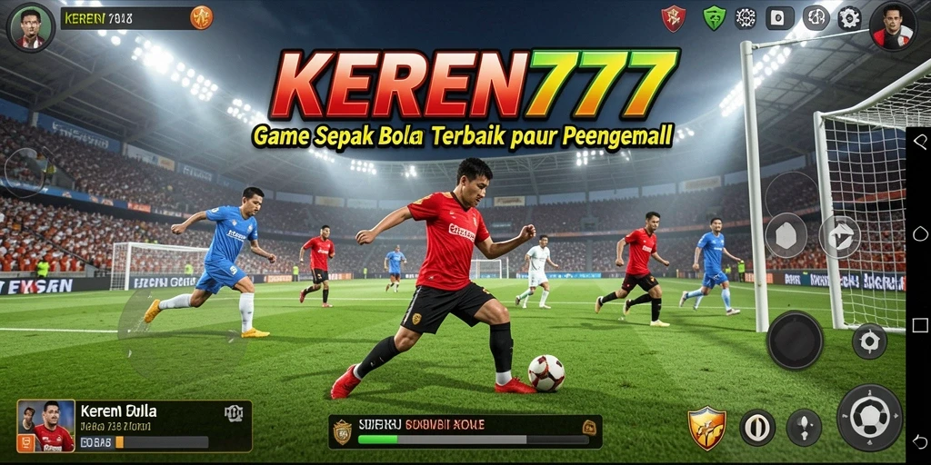 Tangkapan layar KEREN777 menampilkan aksi seru dari permainan sepak bola.