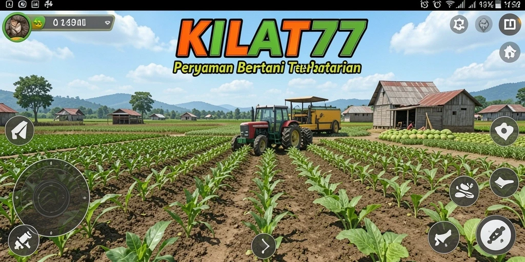 Screenshot gameplay KILAT77 menampilkan kebun yang indah dan penuh warna.