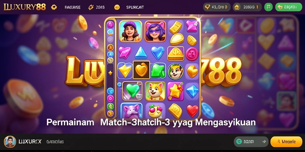 Tampilan gameplay Match-3 yang seru di LUXURY88.