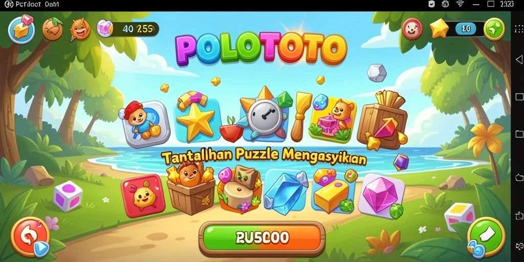 Screenshot gameplay <strong>POLOTOTO</strong> menunjukkan tantangan puzzle yang seru dan mengasyikkan.
