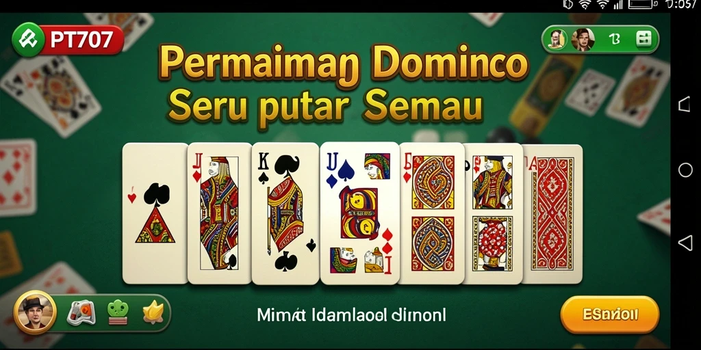Screenshot gameplay PT707 yang menunjukkan serunya bermain Domino.