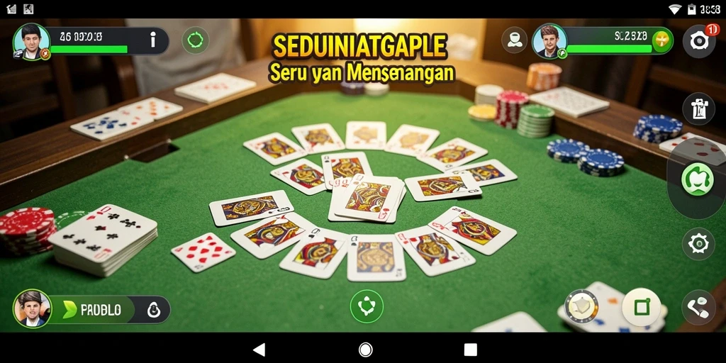 Tampilan gameplay seru dalam SEDUNIATOTO yang menggugah semangat bermain Gaple.
