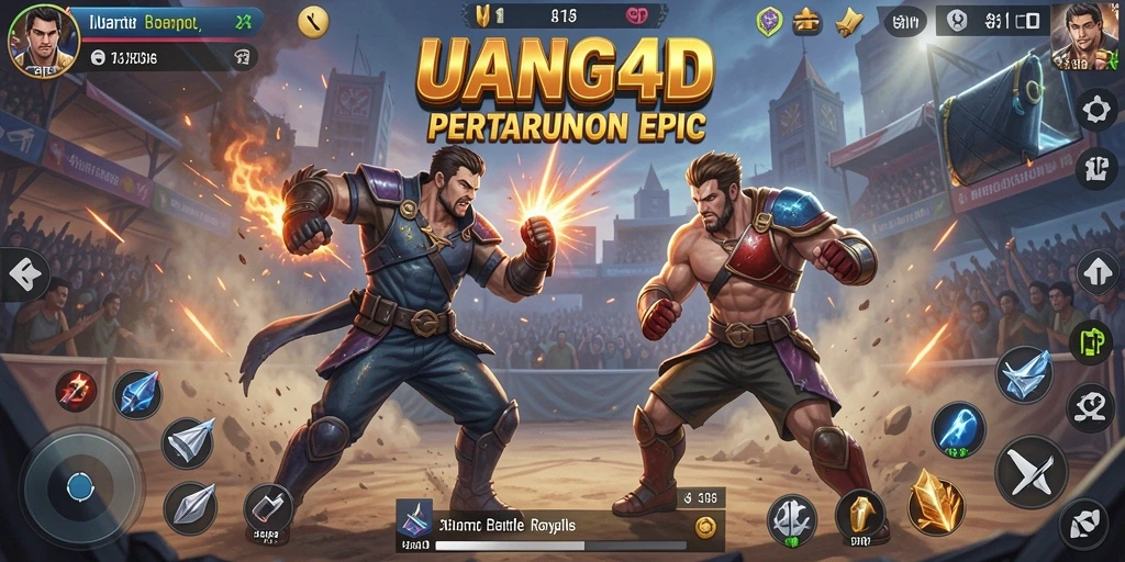 Screenshot UANG4D menampilkan aksi intens dalam pertarungan Battle Royale.