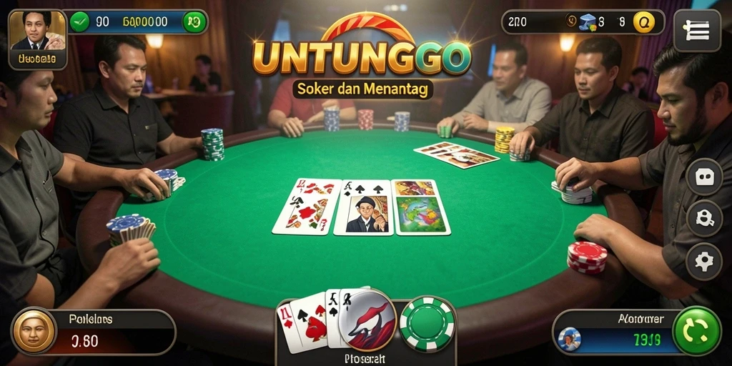 Screenshot utama UNTUNGGO menampilkan gameplay seru dari permainan Poker.